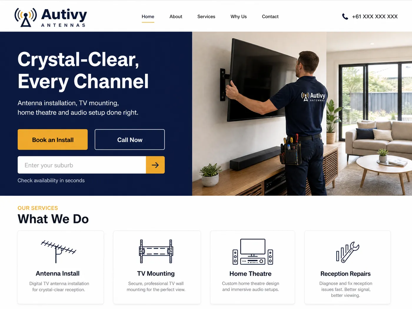 Autivy Antennas landing page