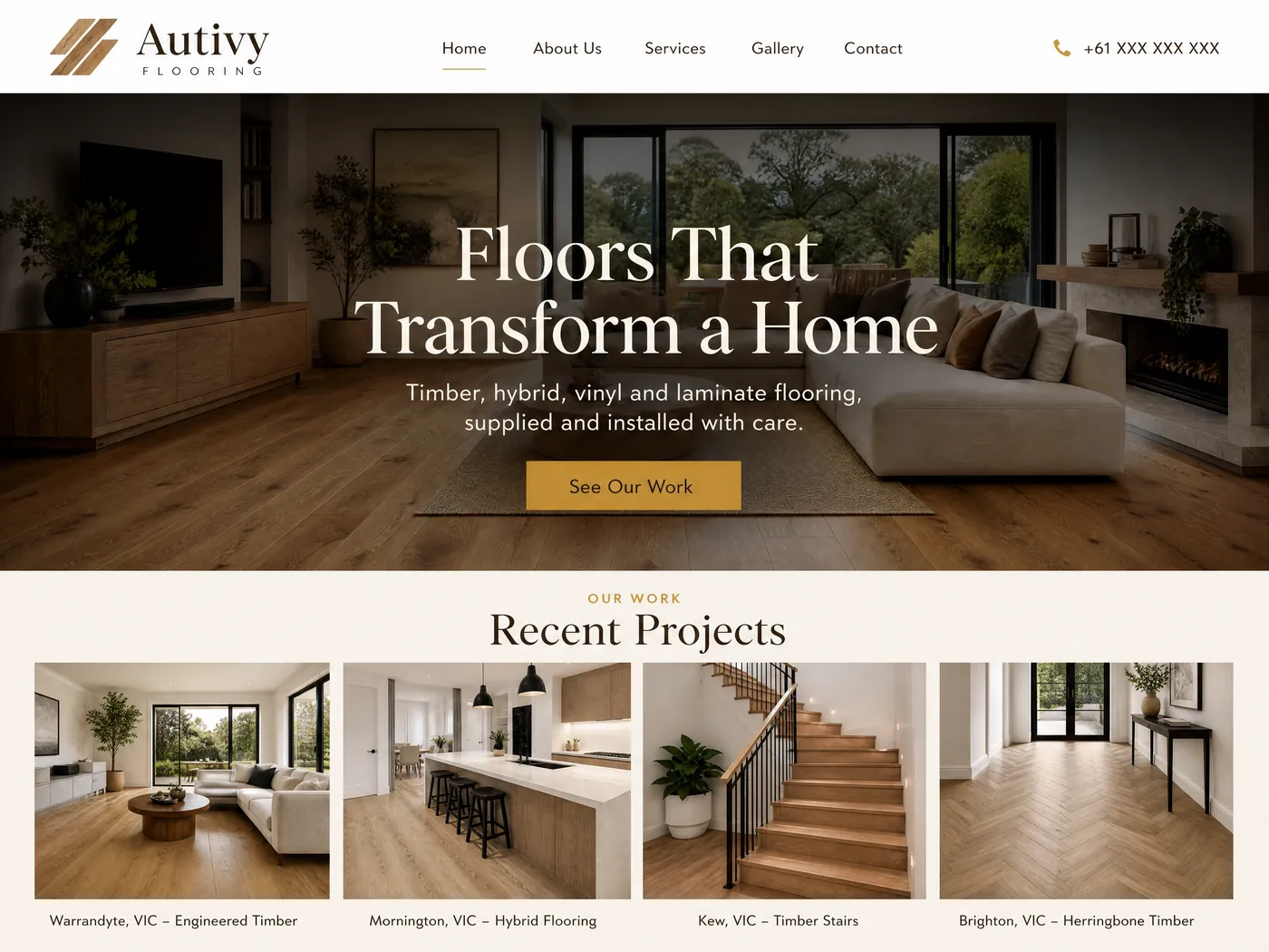 Autivy Flooring landing page