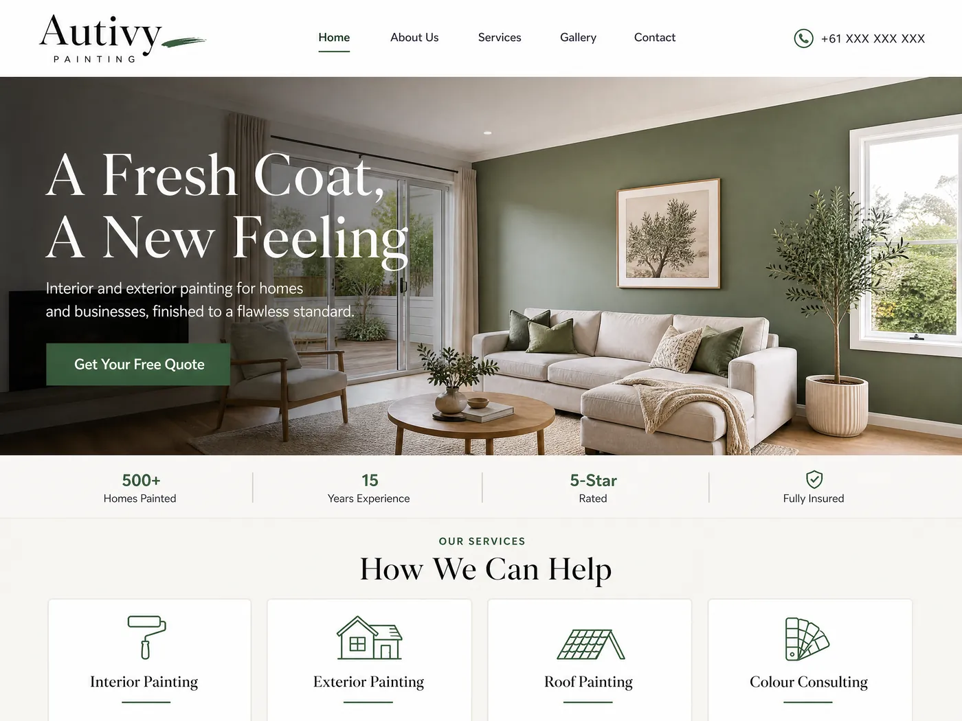 Autivy Painting landing page