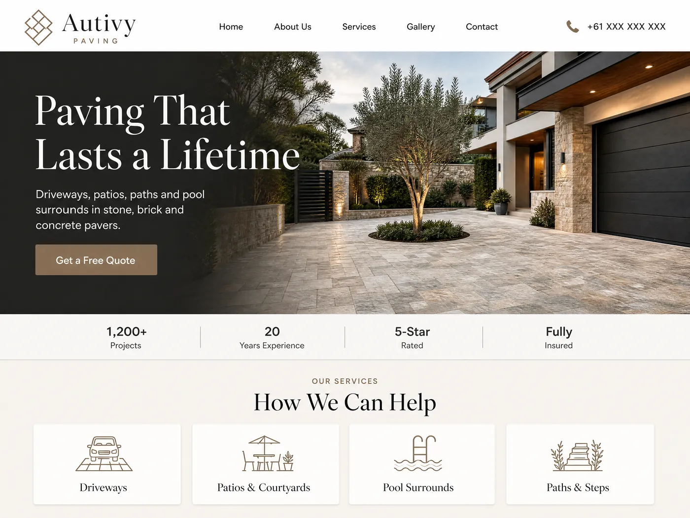 Autivy Paving landing page
