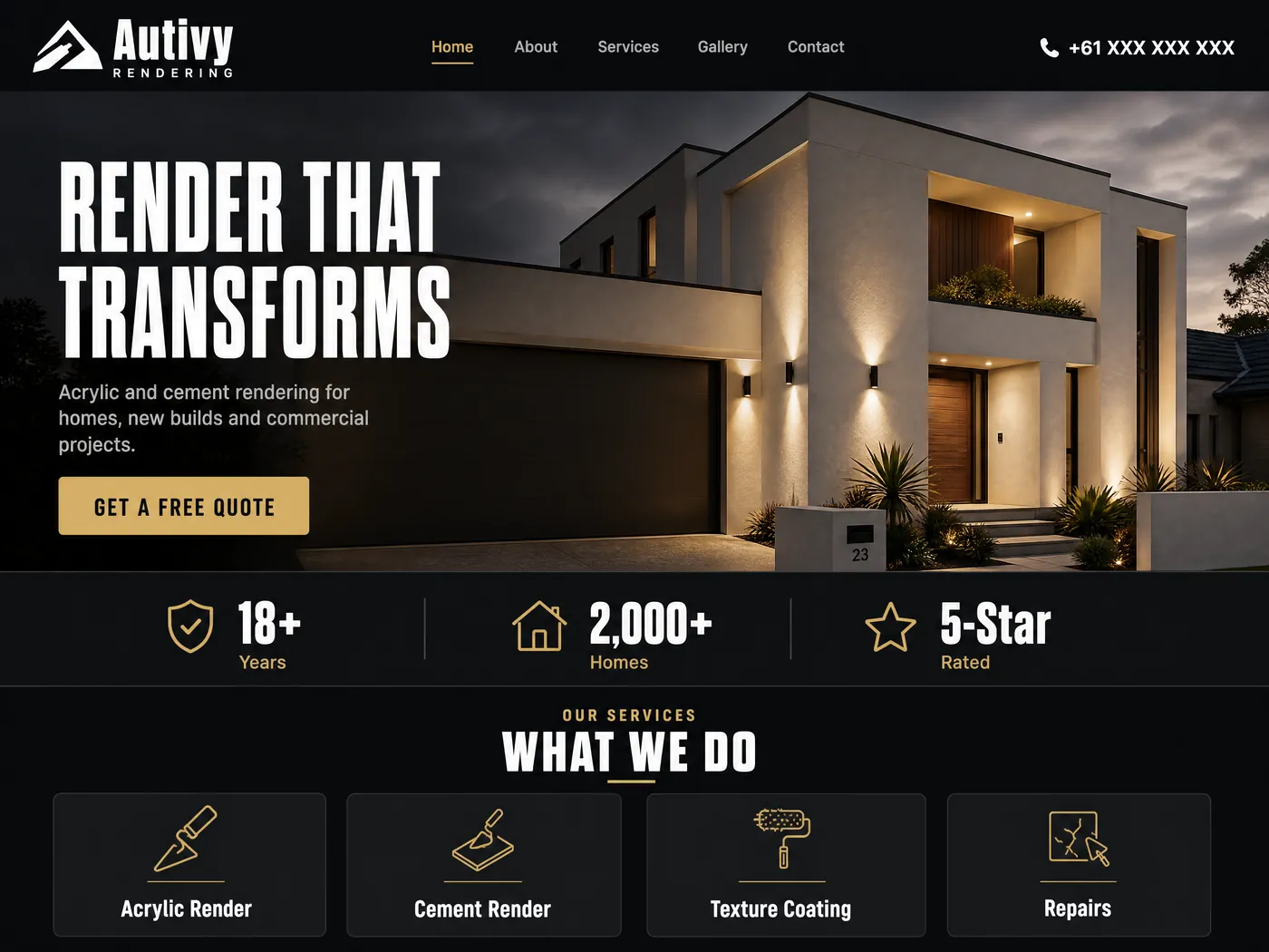 Autivy Rendering landing page