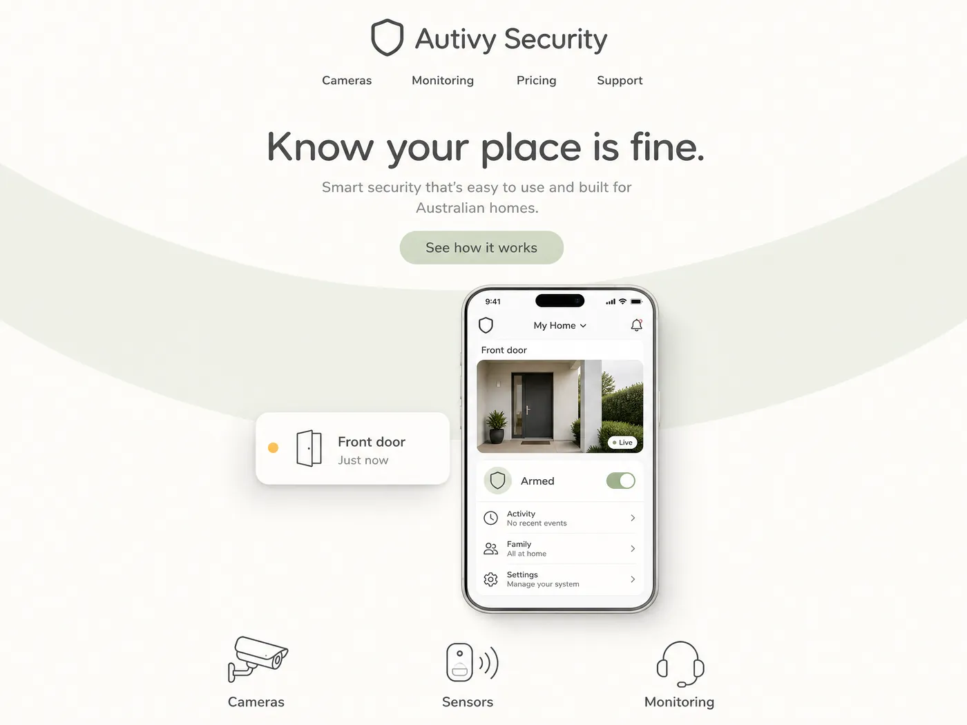 Autivy Security landing page